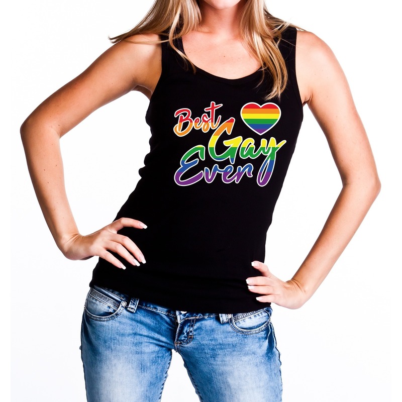 Best gay ever regenboog gaypride tanktop/mouwloos shirt dames