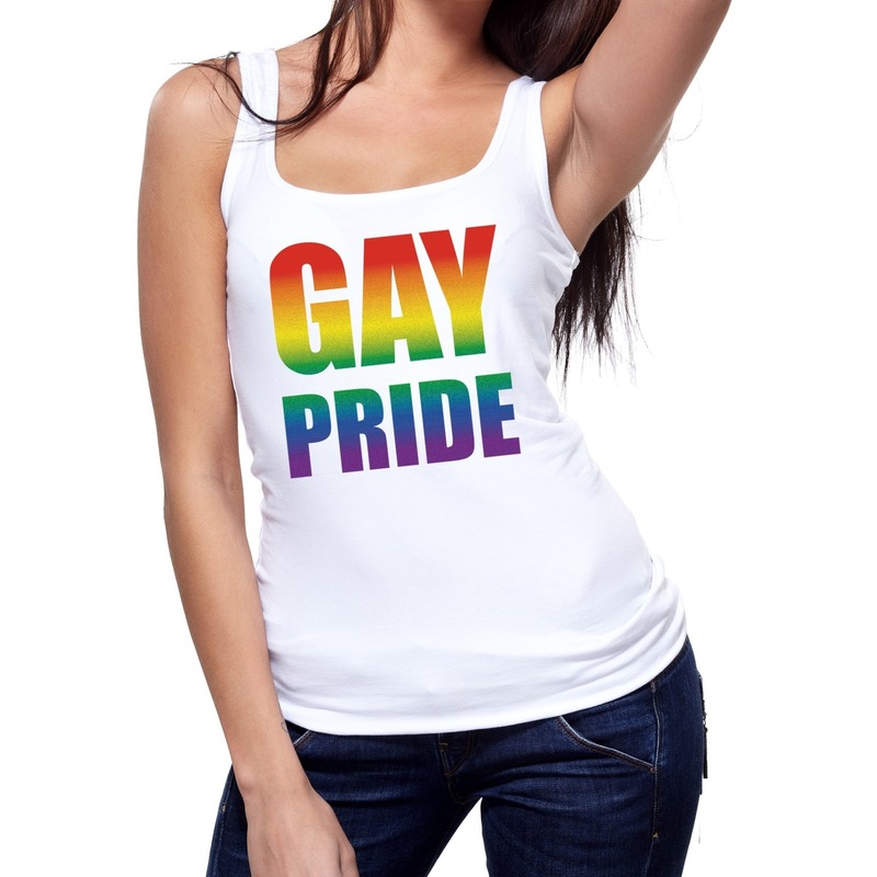 Gay pride tanktop - mouwloos shirt wit voor dames