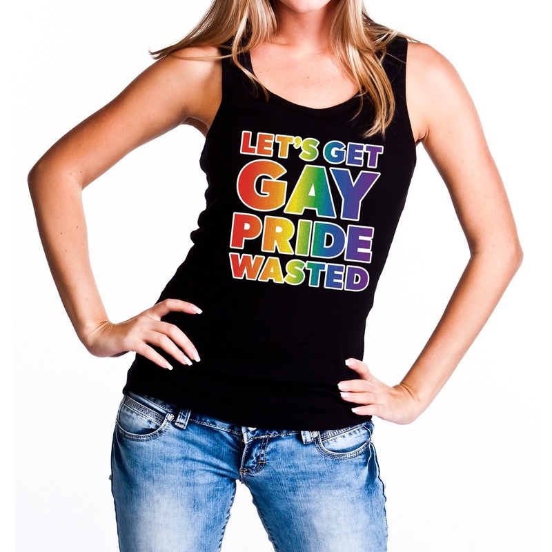Lets get gay pride wasted gay pride tanktop zwart dames