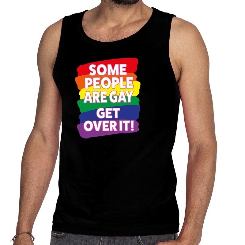 Some people are gay get over it gay pride tanktop/mouwloos shirt