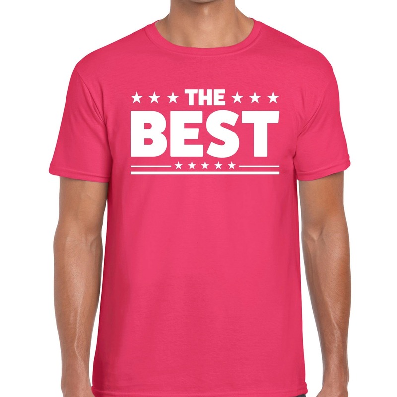The Best tekst t-shirt roze heren