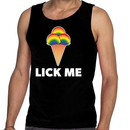 Lick me gaypride tanktop black men