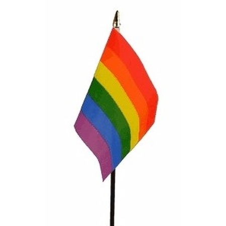 Rainbow table flag 10 x 15 cm with base