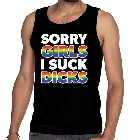 Sorry girls i suck dicks gay pride tanktop black men
