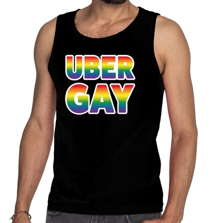 Uber gay pride rainbow tanktop black men