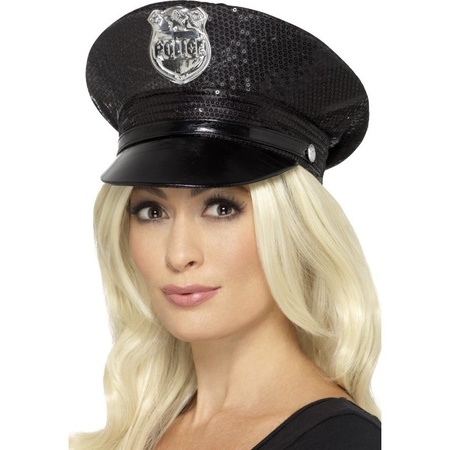 Sequin police hat for ladies